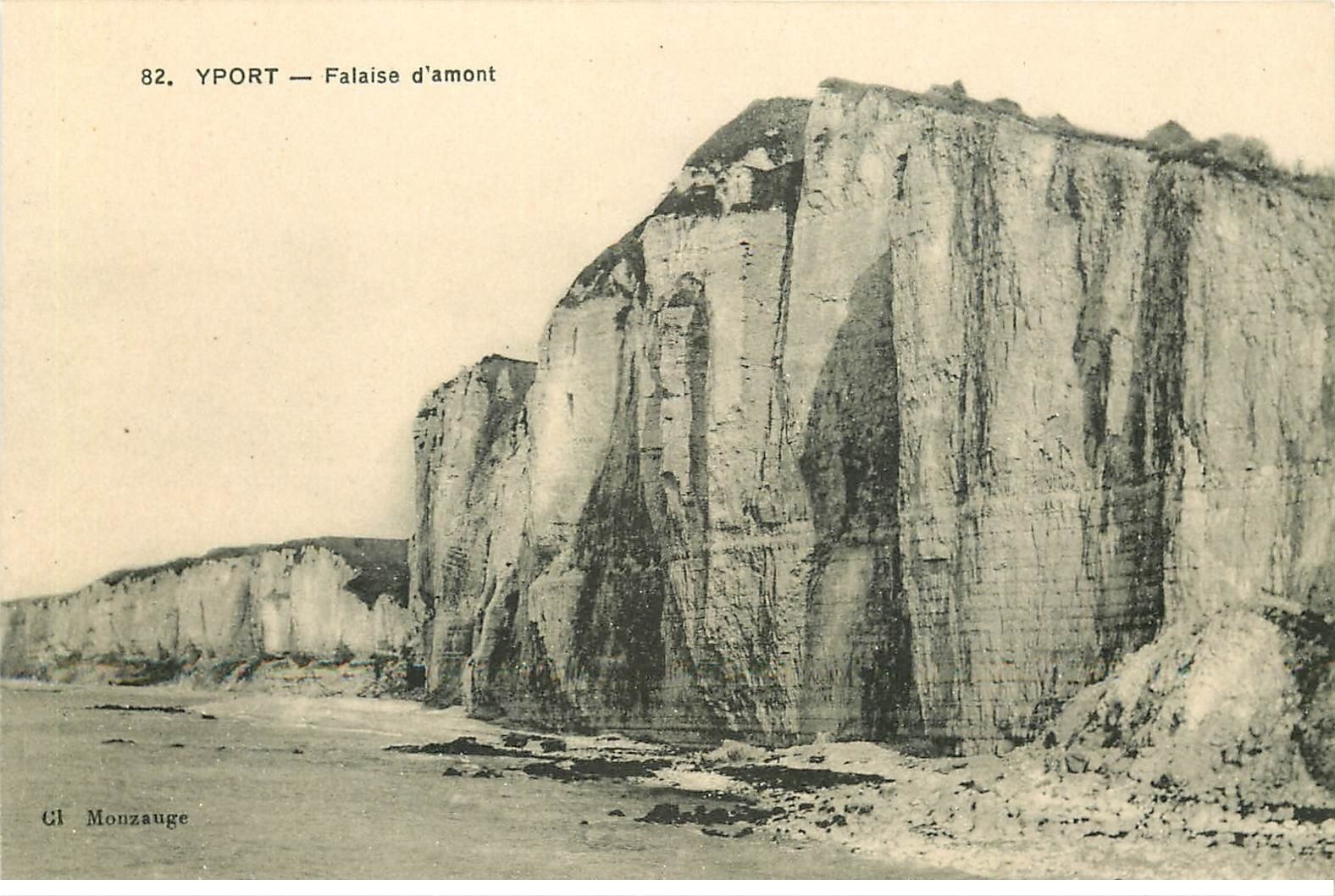 carte postale ancienne 76 YPORT. Falaise d'Amont