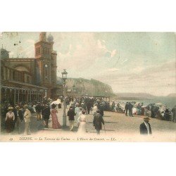 carte postale ancienne 76 DIEPPE. Terrasse du Casino 1904