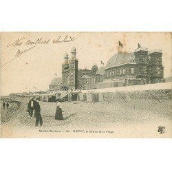 carte postale ancienne 76 DIEPPE. Casino et Plage 1904