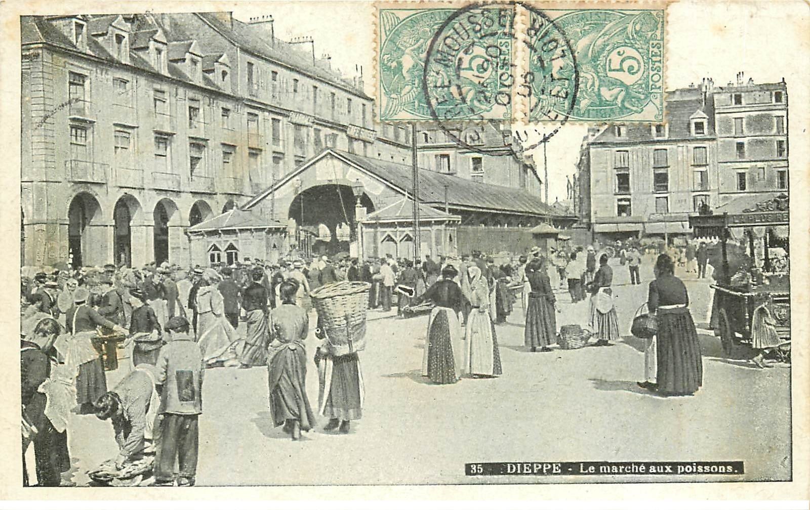 76 DIEPPE. Marché aux Poissons 1906