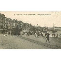 carte postale ancienne 76 DIEPPE. Gare Maritime et Paquebot