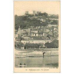 carte postale ancienne 01 TREVOUX. Traversée de la Saône en barque