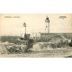 carte postale ancienne 76 FECAMP. Les Phares par gros temps