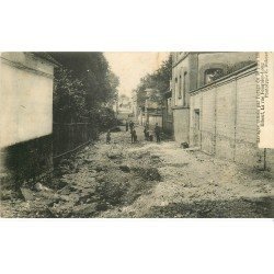 carte postale ancienne 76 ELBEUF. Rue Fouquier Long ravages de l'Orage