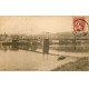 carte postale ancienne 76 ELBEUF. Le Pont Suspendu 1908