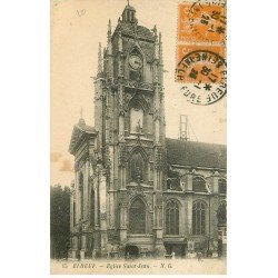 carte postale ancienne 76 ELBEUF. Eglise Saint-Jean 1923