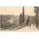 carte postale ancienne 06 LAGHET. Promeneur Chemin du Monastère 1914 (découpe bizare)...