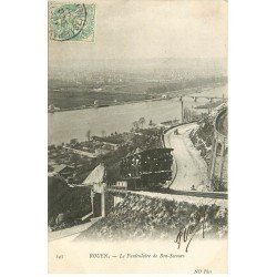 carte postale ancienne 76 ROUEN. Funiculaire de Bon-Secours 1905