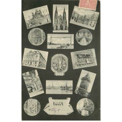carte postale ancienne 76 ROUEN. Multivues 1905