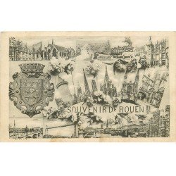 carte postale ancienne 76 ROUEN. Multivues 1918