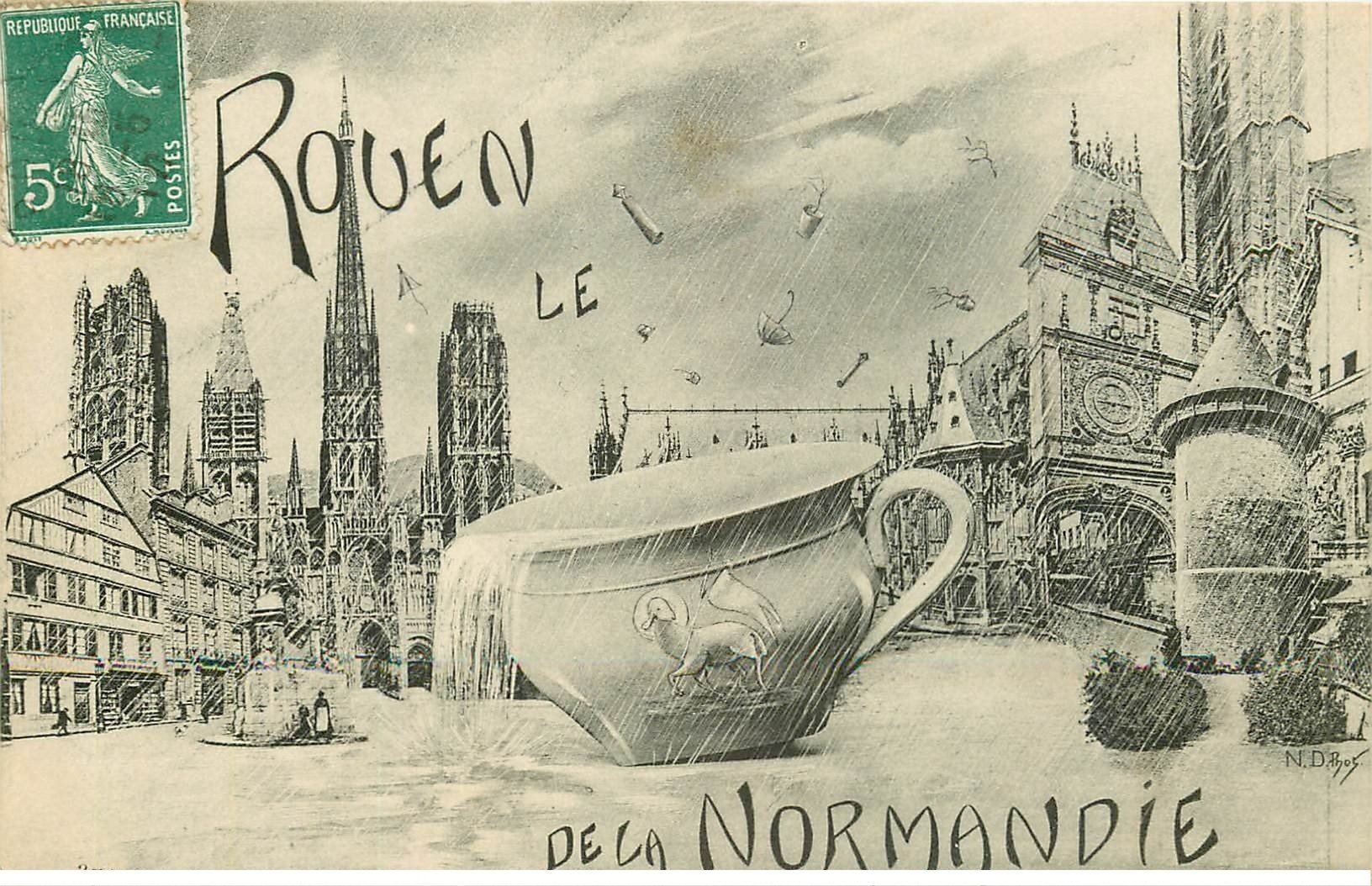 carte postale ancienne 76 ROUEN. Le Pot de Chambre 1910