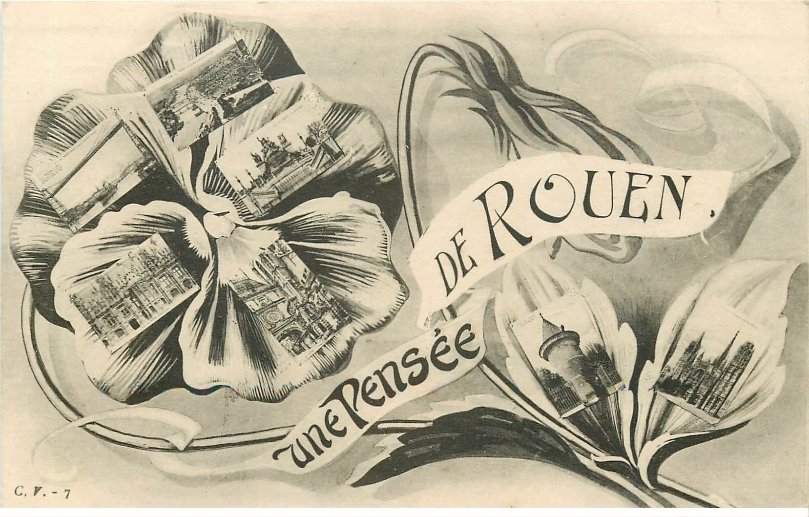 carte postale ancienne 76 ROUEN. Une Pensée