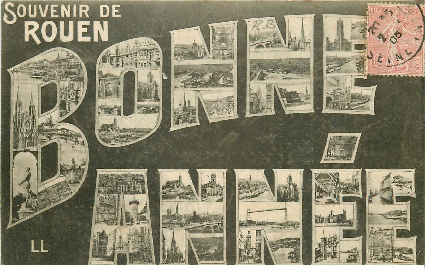 carte postale ancienne 76 ROUEN. Bonne Année 1905