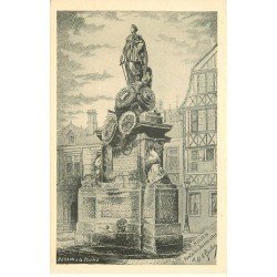 carte postale ancienne 76 ROUEN. D'après dessin à la plume : Fontaine Jeanne d'Arc