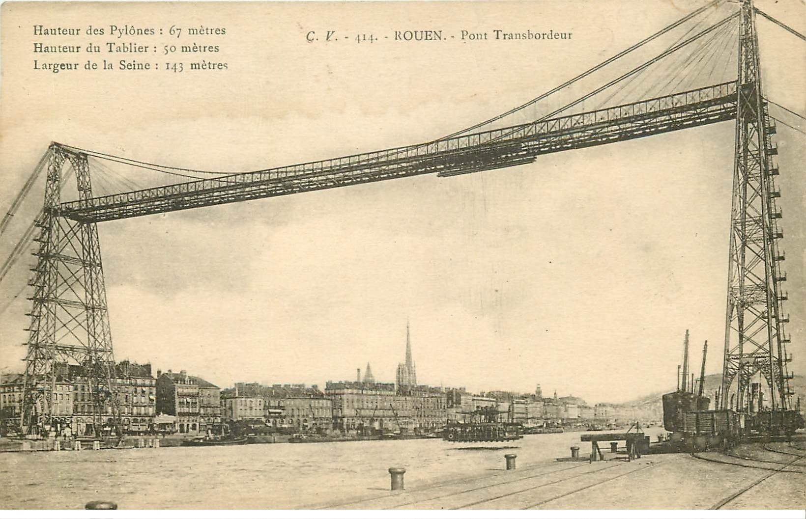 carte postale ancienne 76 ROUEN. Pont Transbordeur 414