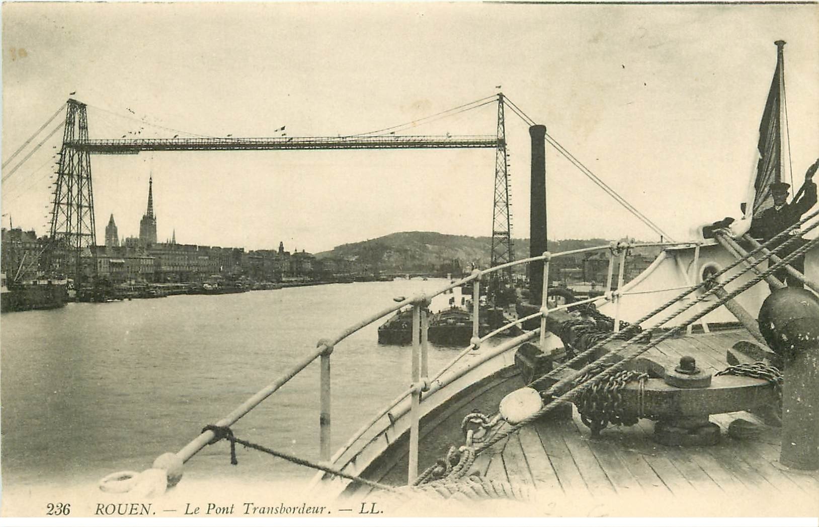 carte postale ancienne 76 ROUEN. Pont Transbordeur 236