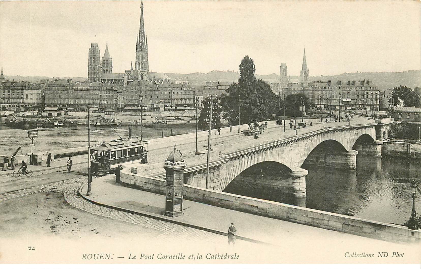 carte postale ancienne 76 ROUEN. Pont Corneille 24