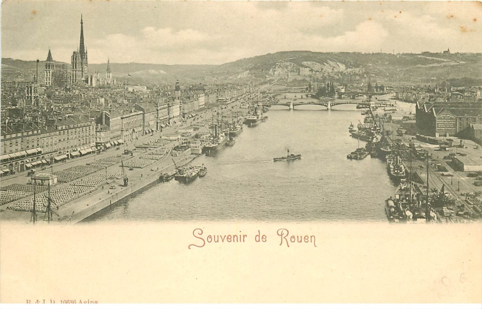 carte postale ancienne 76 ROUEN. Souvenir vers 1900