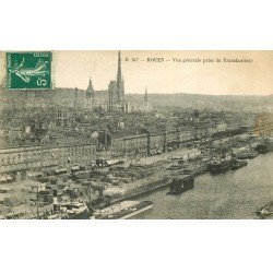 carte postale ancienne 76 ROUEN. Vue générale prise du Transbordeur