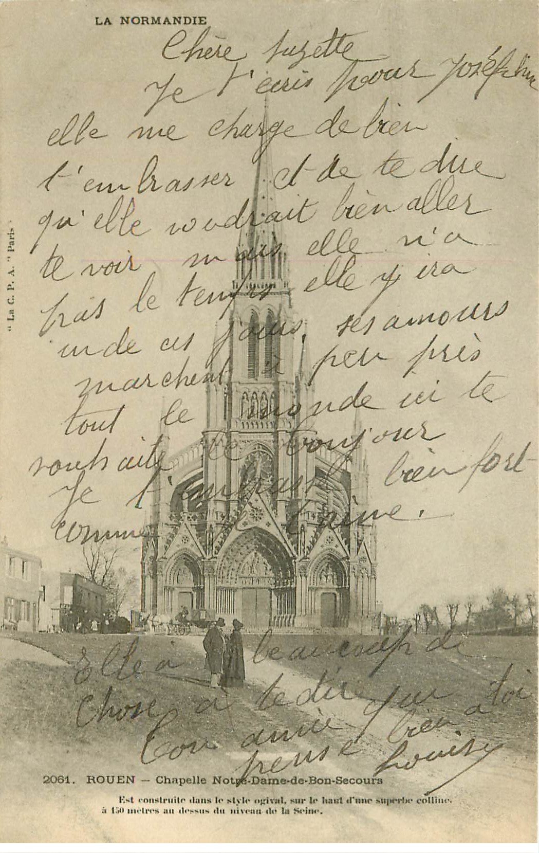 carte postale ancienne 76 ROUEN. Chapelle Notre-Dame du Bon-Secours 1903