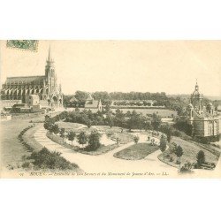 carte postale ancienne 76 ROUEN. Bonsecours Monument Jeanne d'Arc 1907