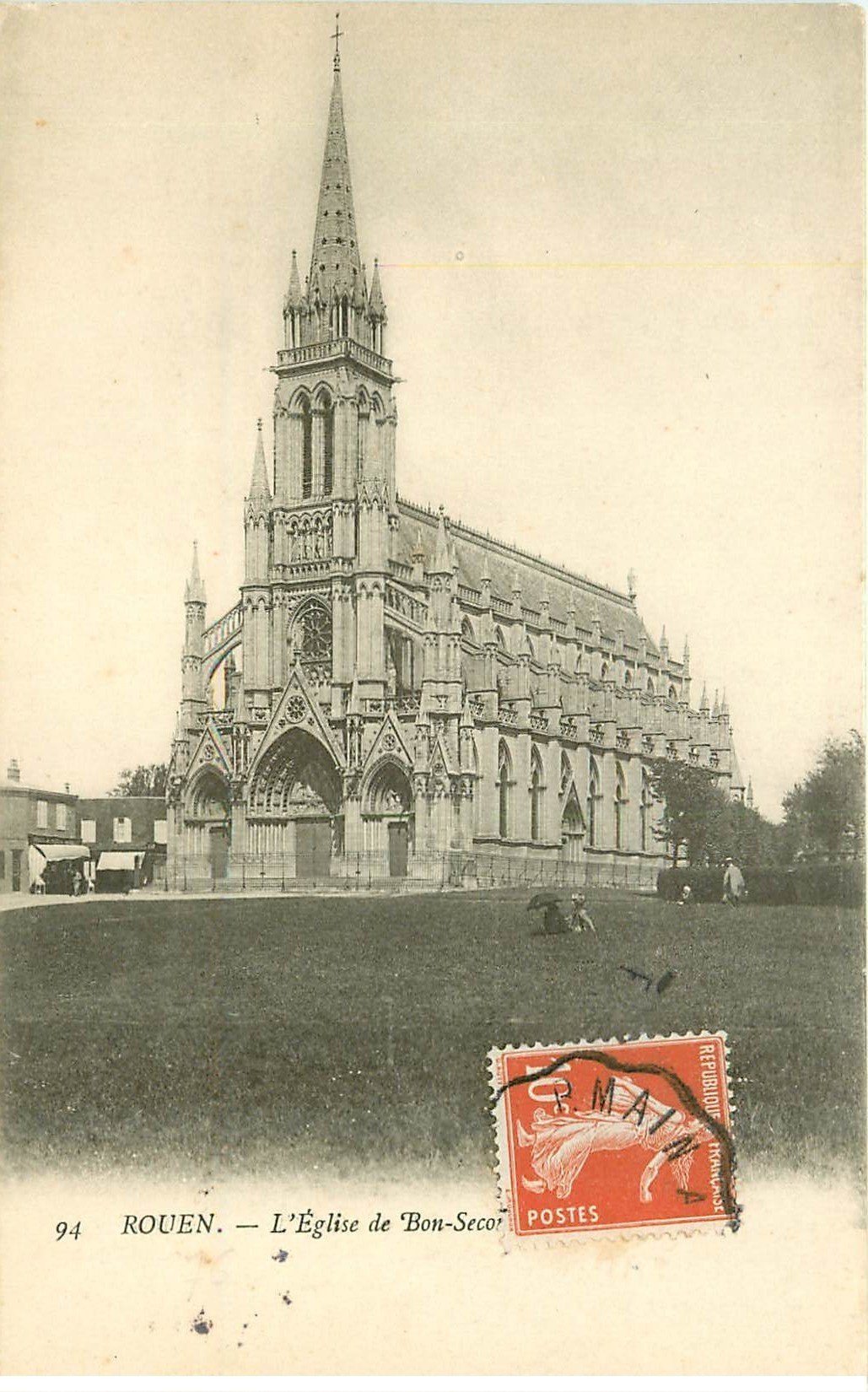 carte postale ancienne 76 ROUEN. Eglise Bon-Secours