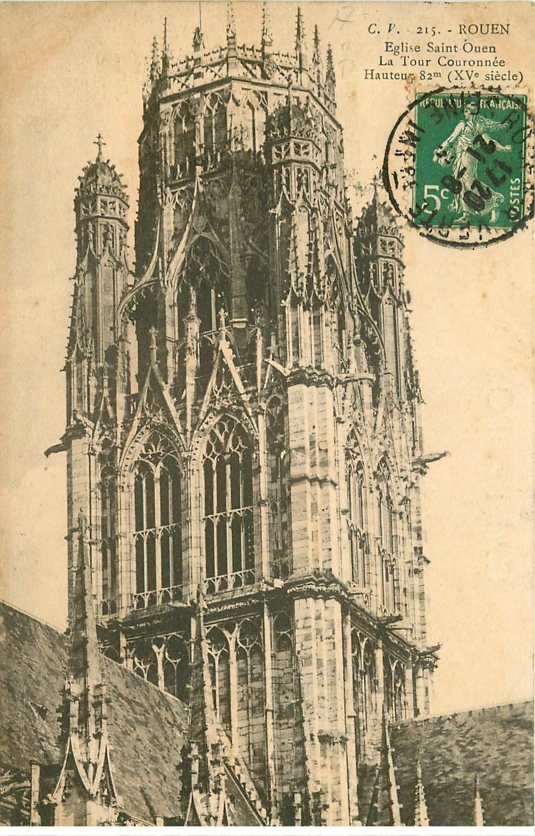 carte postale ancienne 76 ROUEN. Eglise Saint-Ouen 1913
