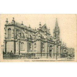 carte postale ancienne 76 ROUEN. Eglise Saint-Sever rue d'Elbeuf. Chaussures Incroyable Faubourg du Temple à Paris