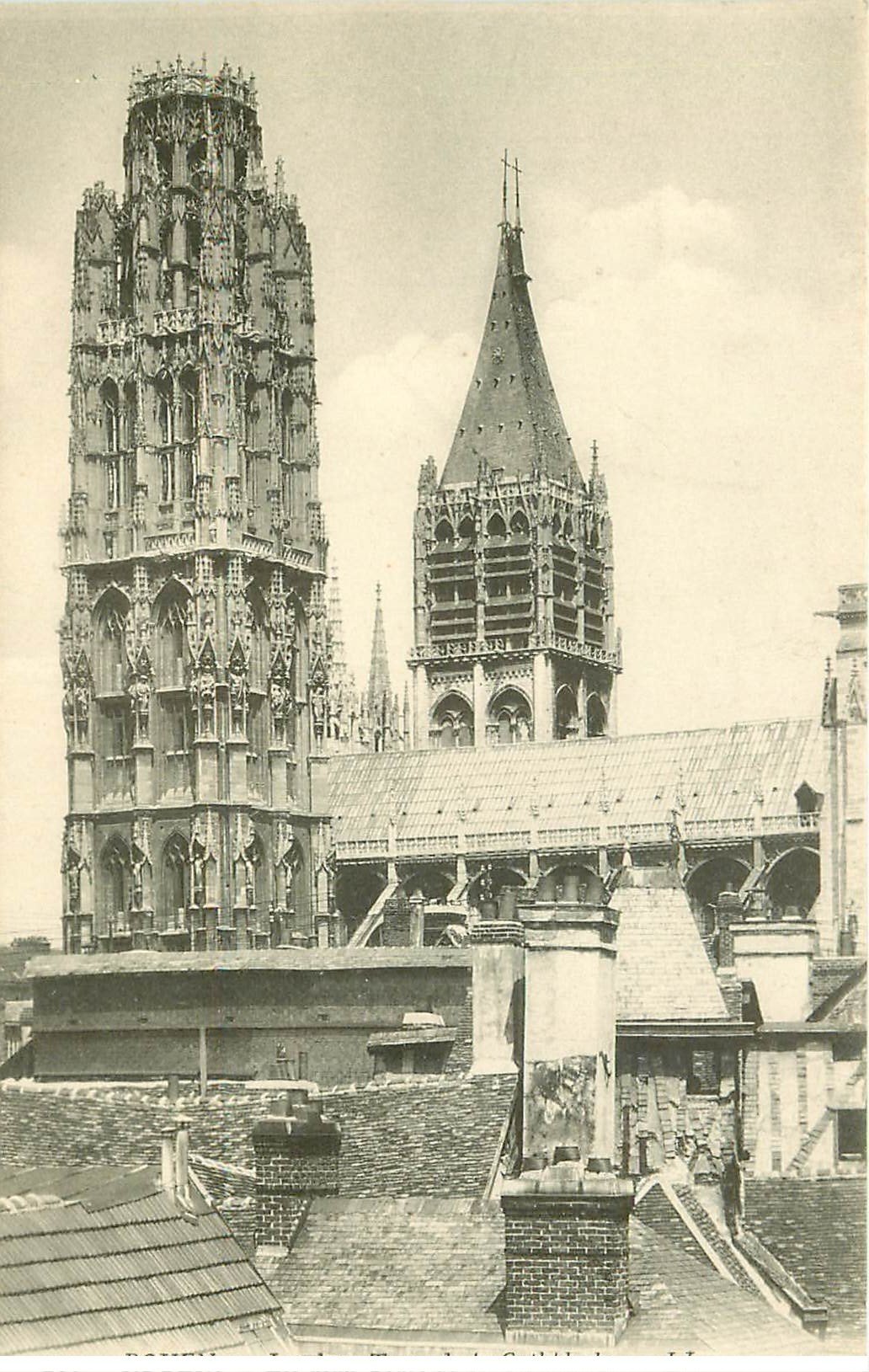 carte postale ancienne 76 ROUEN. Tours Cathédrale