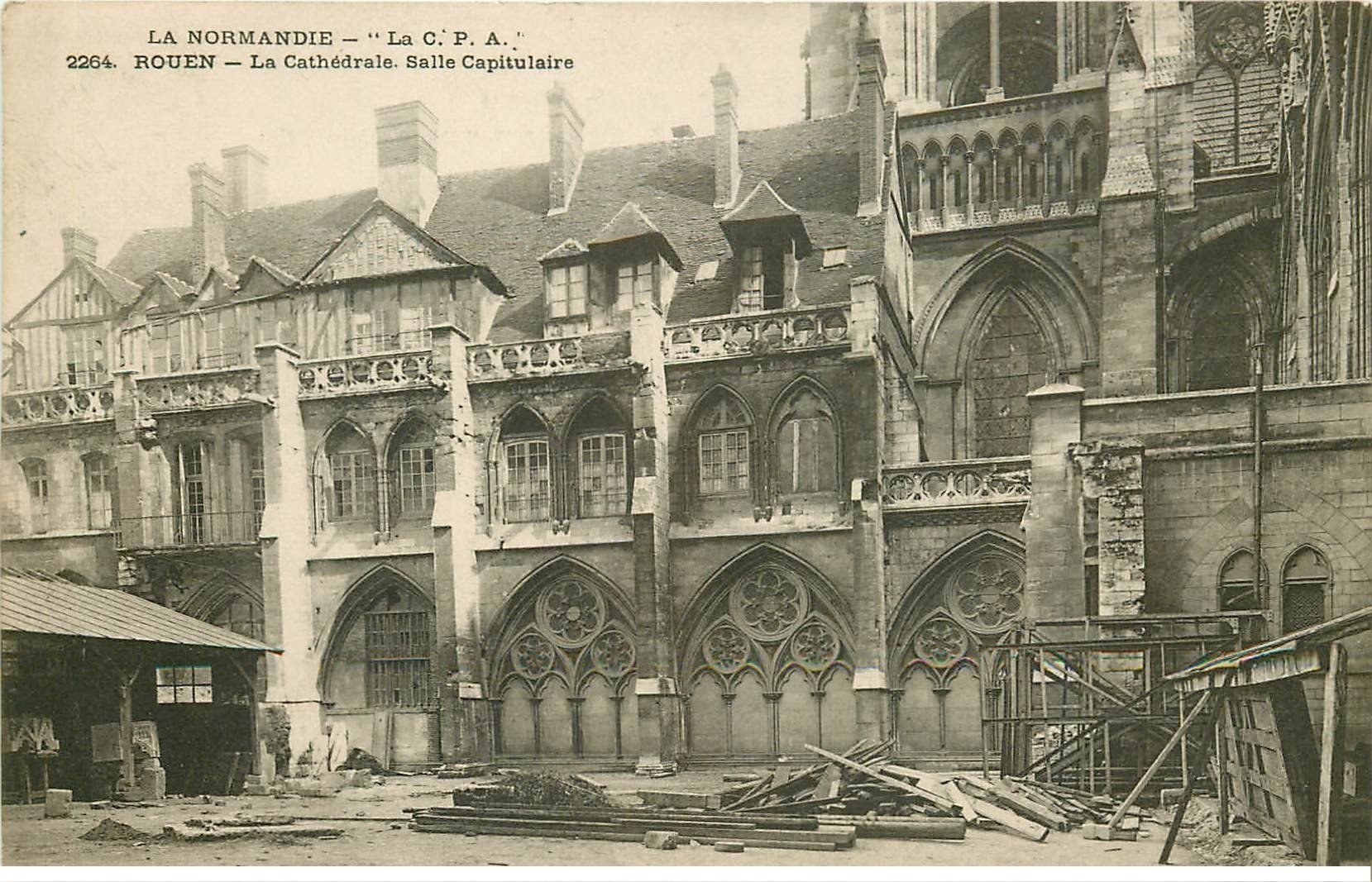 carte postale ancienne 76 ROUEN. Cathédrale Salle Capitulaire 1905