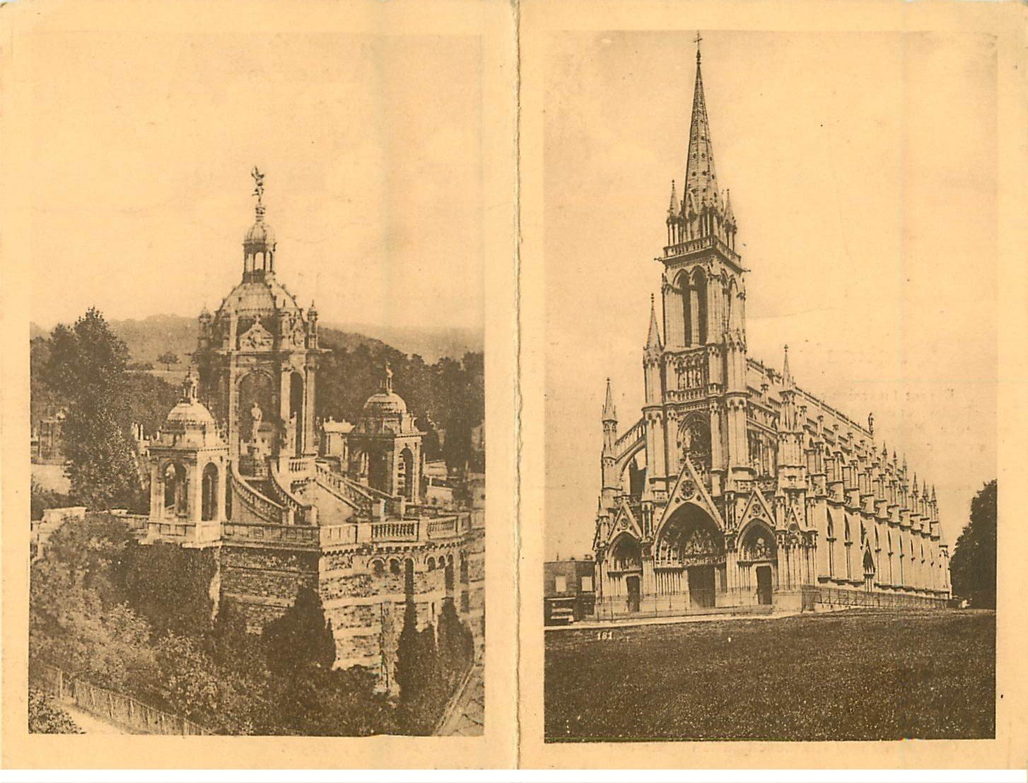 carte postale ancienne 76 ROUEN. Guerre N-D de Bonsecours. Carte double repliable