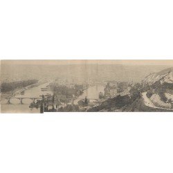 carte postale ancienne 76 ROUEN. Vue générale. Carte double repliable 28 x 9 cm
