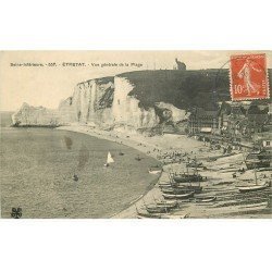 carte postale ancienne 76 ETRETAT. La Plage 1908