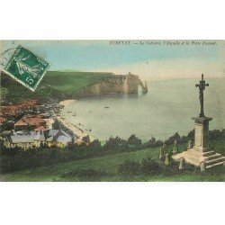 carte postale ancienne 76 ETRETAT. Calvaire, Aiguille Porte Amont 1908