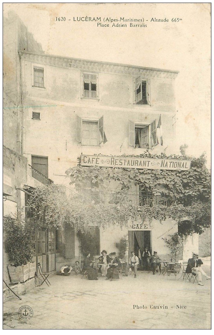 06 LUCERAM.Café Restaurant National Place Adrien Barralis 1914