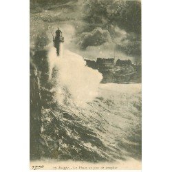 carte postale ancienne Promotion : 76 DIEPPE. Phare jour de Tempête