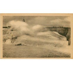 carte postale ancienne Promotion : 76 DIEPPE. Jetée jour de Tempête