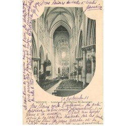 carte postale ancienne Promotion : 76 DIEPPE. Eglise Saint-Jacques 1901 intérieur