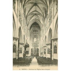 carte postale ancienne Promotion : 76 DIEPPE. Eglise Saint-Jacques intérieur