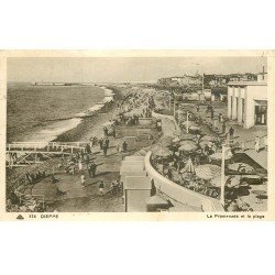 carte postale ancienne Promotion : 76 DIEPPE. Promenade et Plage 1945