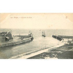 carte postale ancienne Promotion : 76 DIEPPE. Entrée du Port