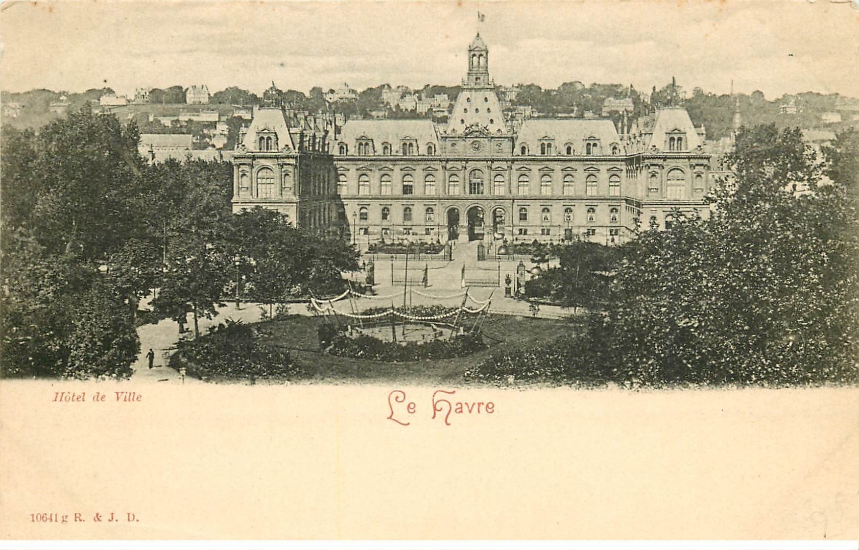 carte postale ancienne 76 ROUEN. Hôtel de Ville vers 1900