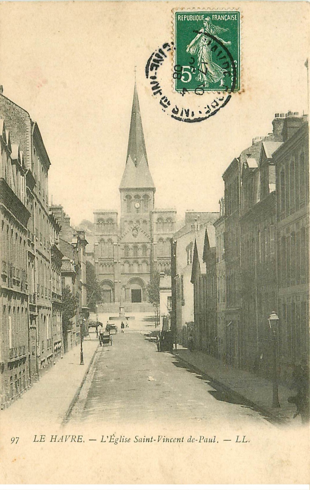 carte postale ancienne 76 ROUEN. Eglise Saint-Vincent-de-Paul 1908