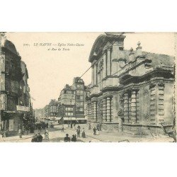 carte postale ancienne 76 ROUEN. Eglise Notre-Dame rue de Paris 1917