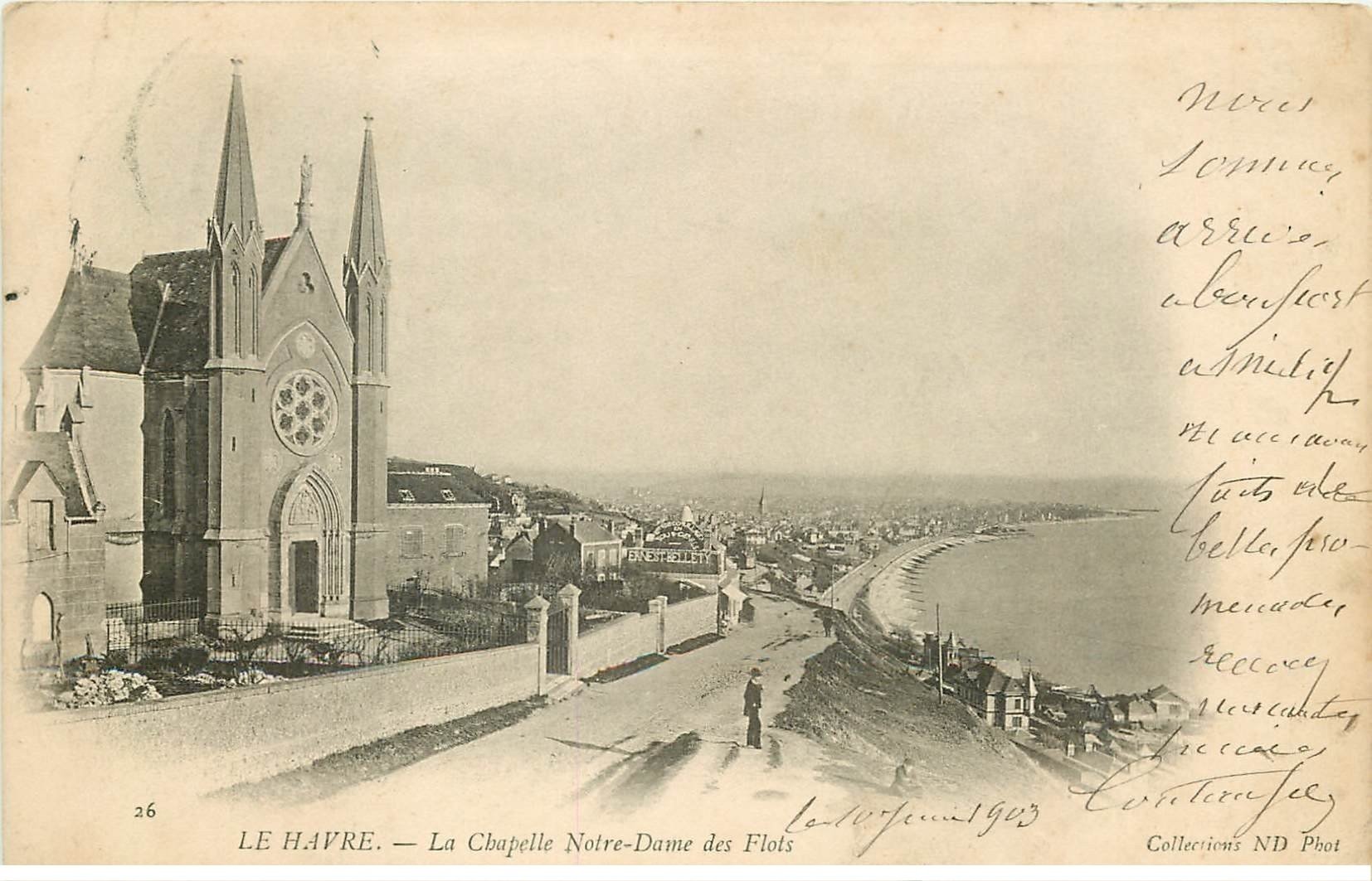 carte postale ancienne 76 ROUEN. Chapelle Notre-Dame des Flots 1903