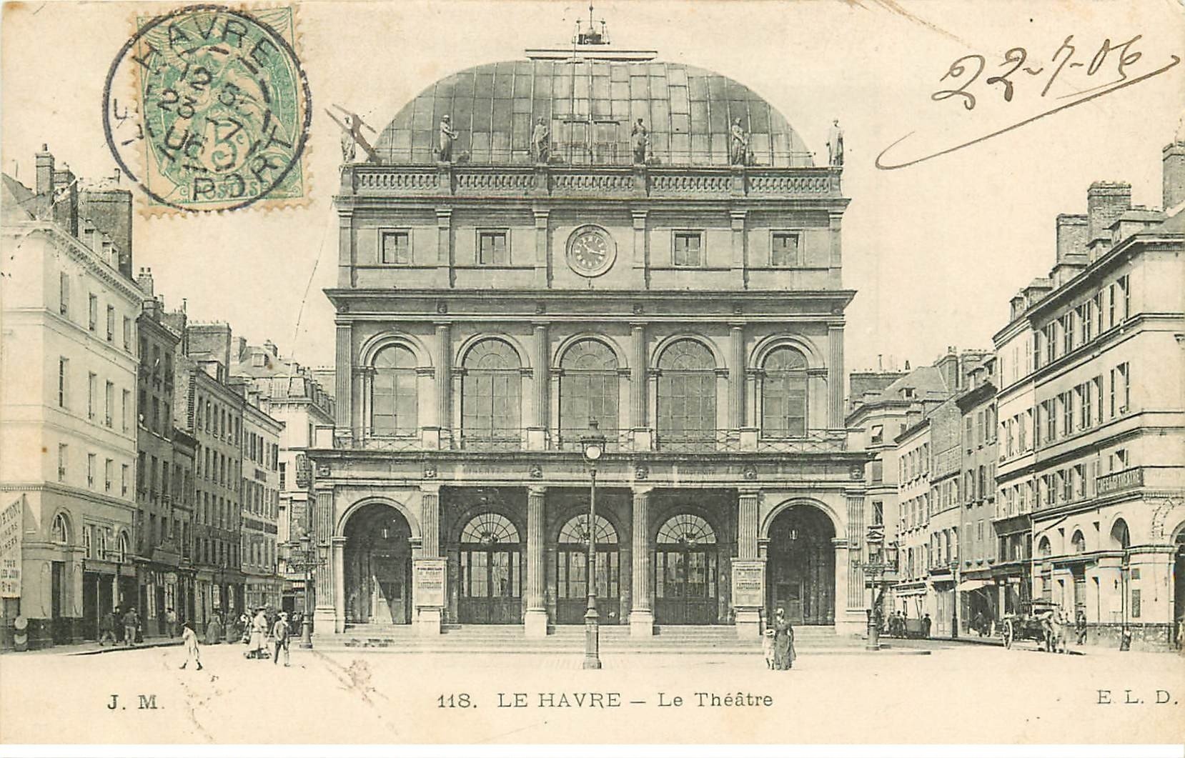 carte postale ancienne 76 ROUEN. Le Théâtre 1906