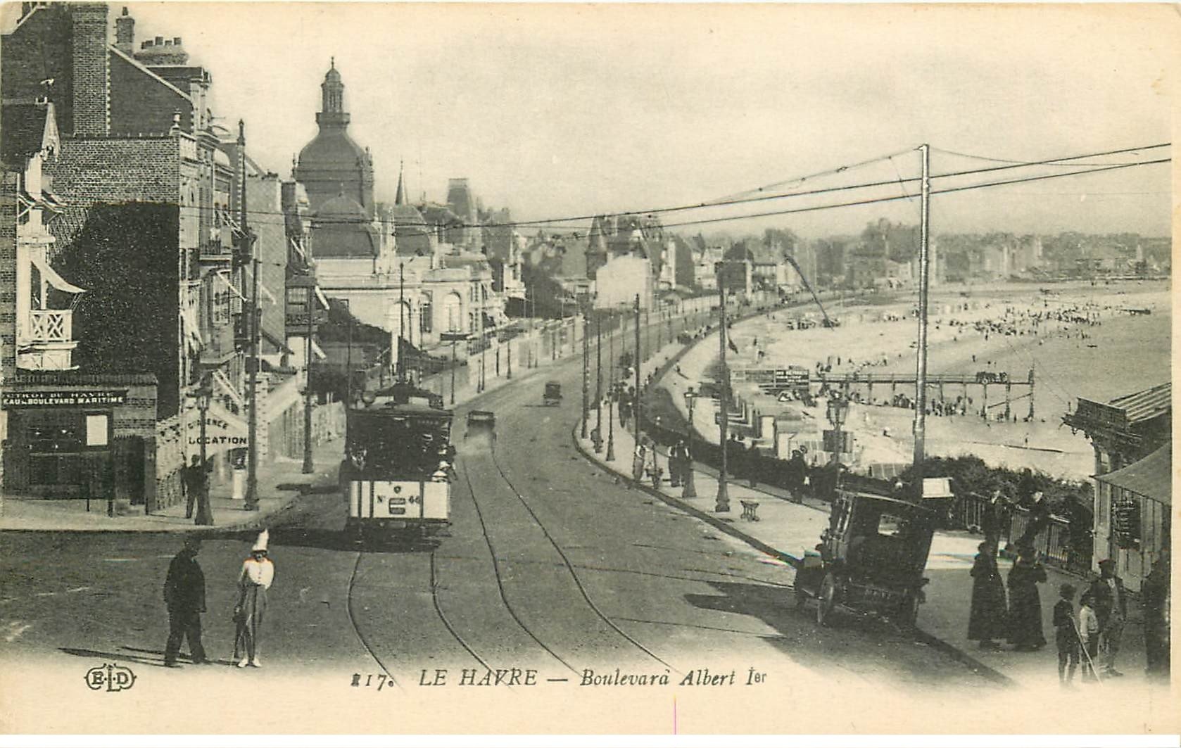 carte postale ancienne 76 ROUEN. Boulevard Albert Ier 1916