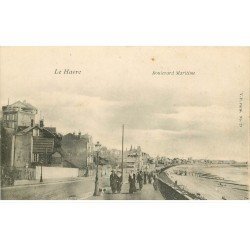 carte postale ancienne 76 ROUEN. Boulevard Maritime. Publicitaire Aux Touristes rue de Paris