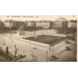 carte postale ancienne 76 ROUEN. Place Gambetta