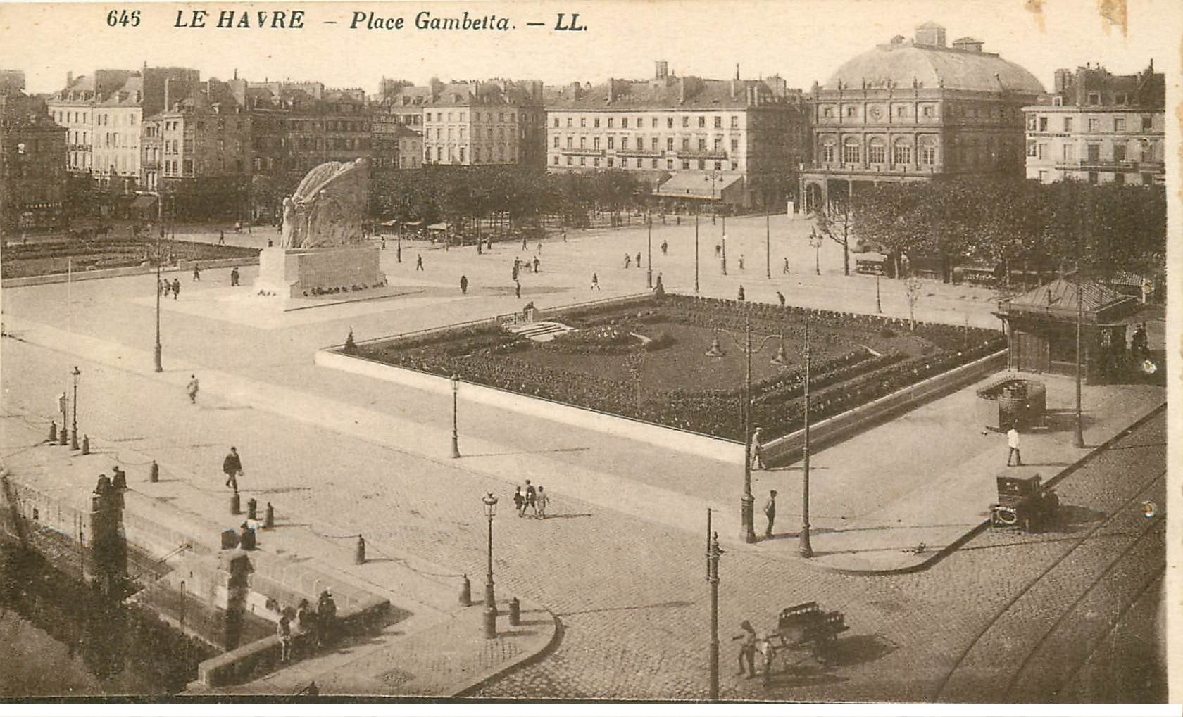 carte postale ancienne 76 ROUEN. Place Gambetta